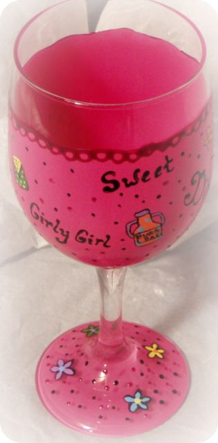 Pink Princess Wine Glass